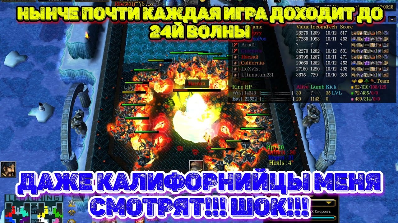 НАДЕЖДА ПОКИНУЛА НАС НА 3Й ВОЛНЕ. НО ИГРА ДОШЛА ДО 24Й!!! Warcraft 3 LegionTD x20 NextGen
