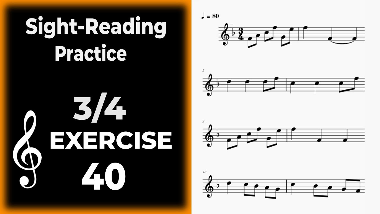 Sight Reading - Ex 40 - 3/4 F Major - Intermediate