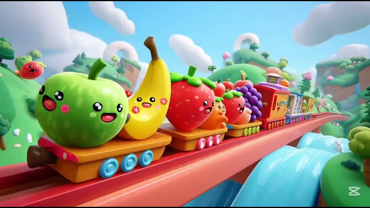 Choo Choo Fruit Train Adventure! 🍓 Fun 3D Rhyme for Kids