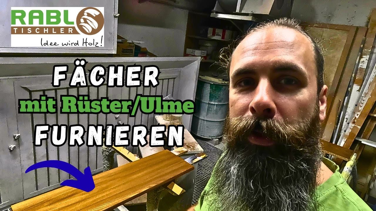 Fächer furnieren mit Rüster/Ulme, Schritt für Schritt