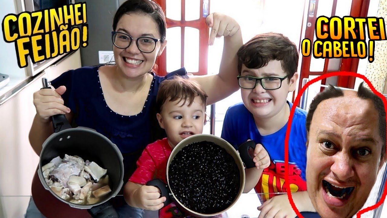 ROTINA! O FEIJÃO FICOU BOM ★ QUEM VAI CORTAR O CABELO DO PAPAI?