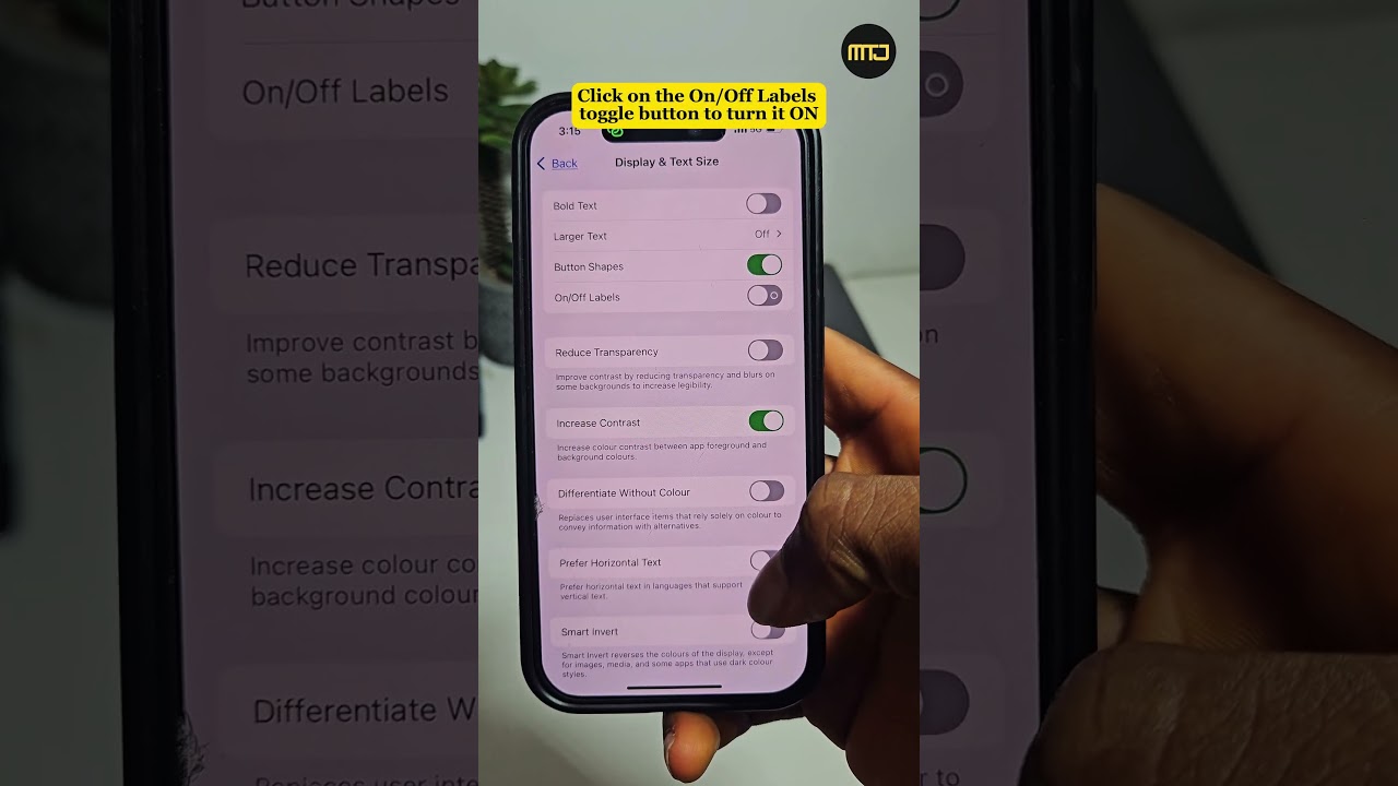On/Off Labels on iPhone