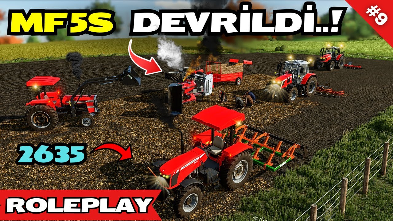TARLADA TRAKTÖRÜ DEVİRDİ | 5S YAN YATTI | FS 22 GERÇEK HAYAT | MEDRP SİVAS | S2 B9
