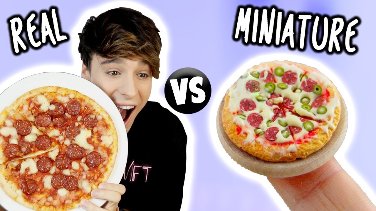 MINI Food vs. REAL Food!!! Pizza, Taco & Dorayaki