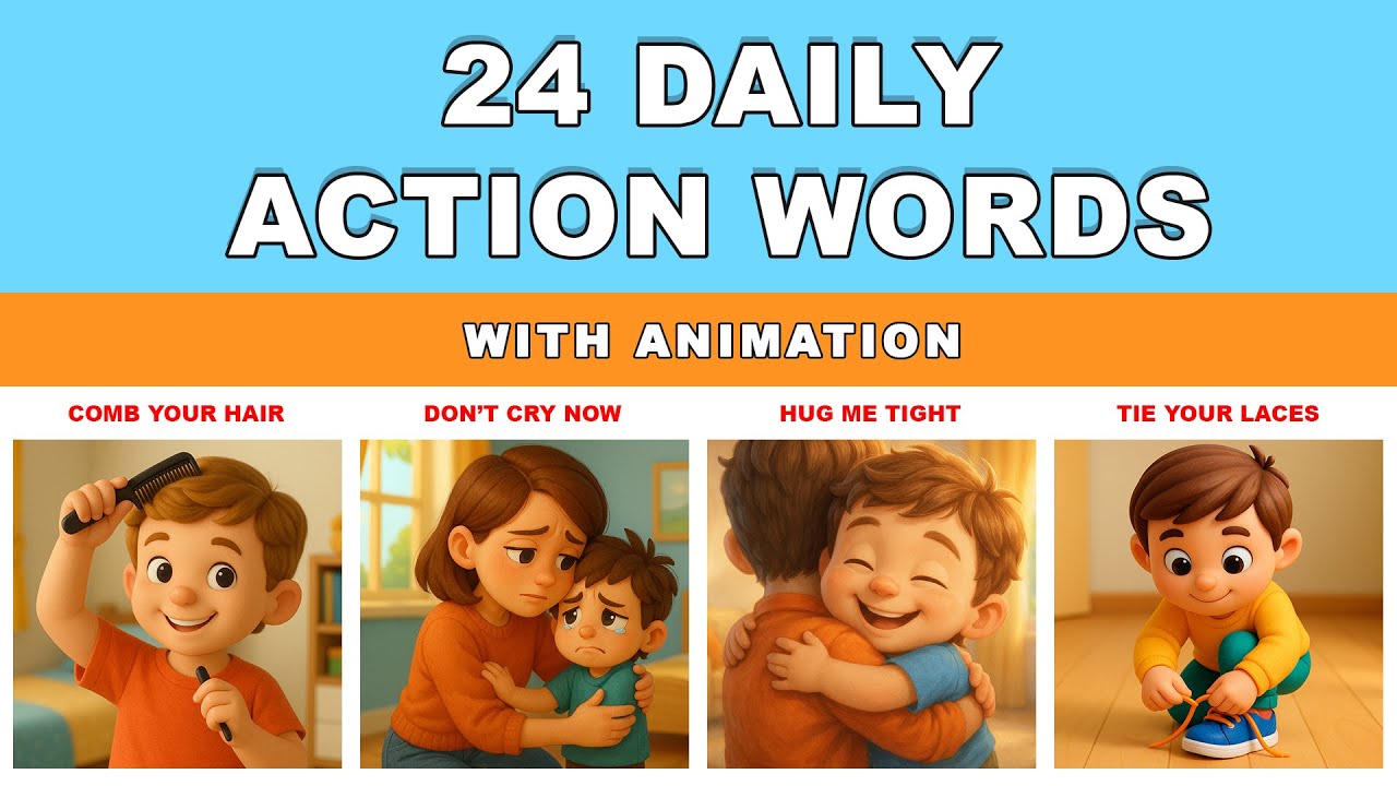 24 Daily Action Words for Kids – Fun English Learning with Junior Learning Verse!