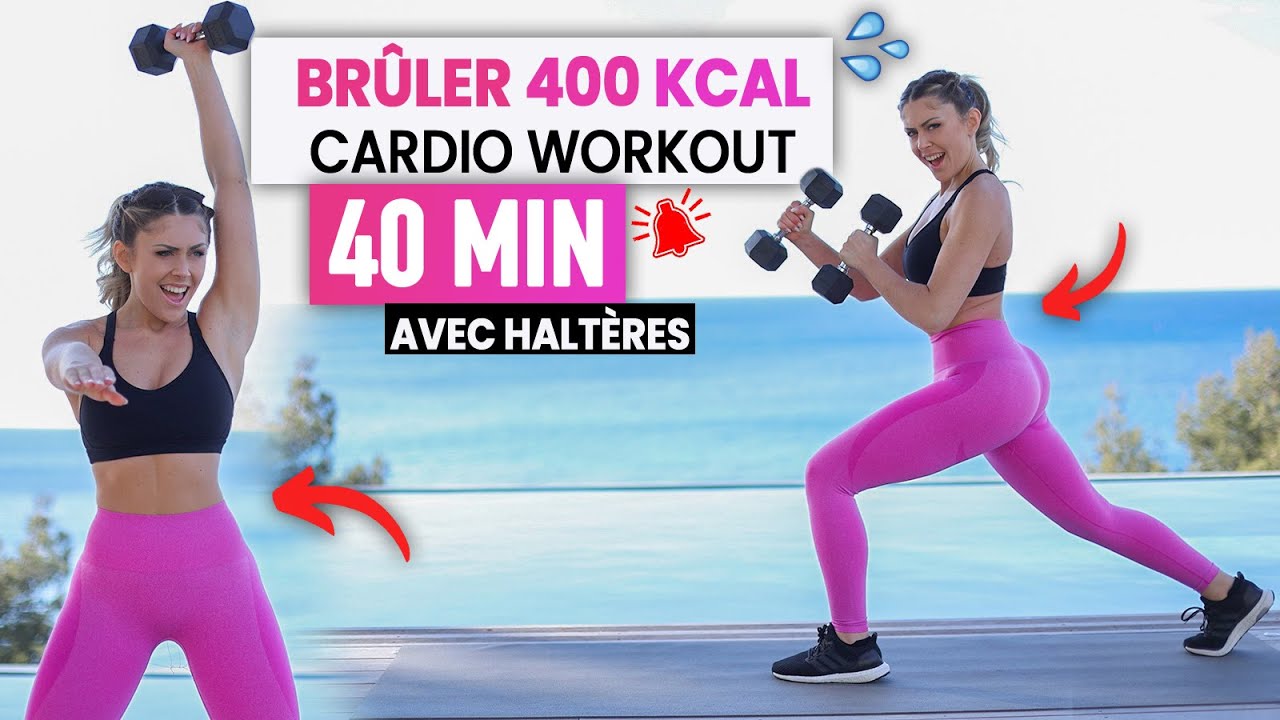40-MINUTE CARDIO WORKOUT 400KCAL - Dumbbells - Justine GALLICE #OZE5