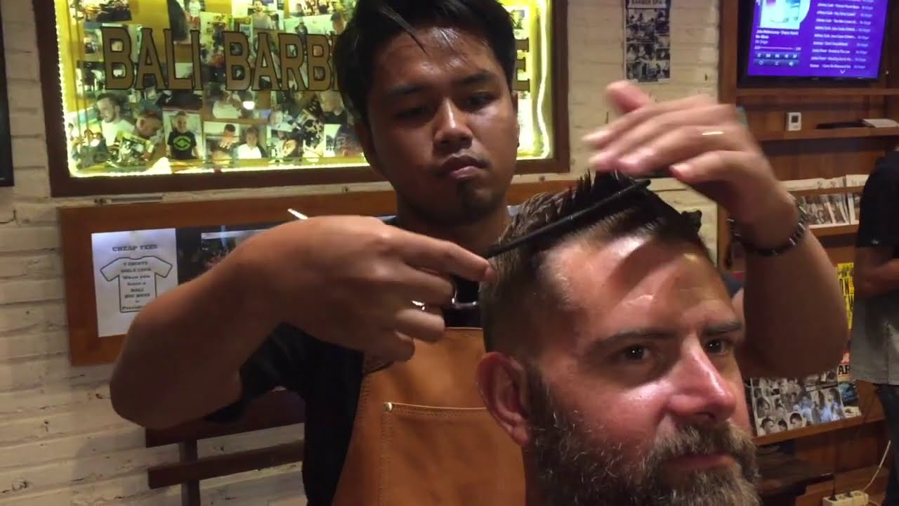 Bali, Indonesia Barber Shop ASMR (Natural Sounds)