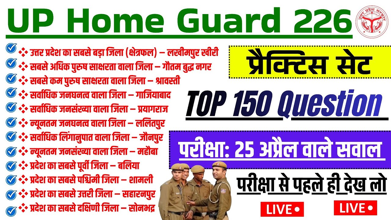 UP Home Guard ऐसे प्रश्न जिनका आना निश्चित है😱 UP Home Guard GK Class 2026 || #uphomeguardgkclass 