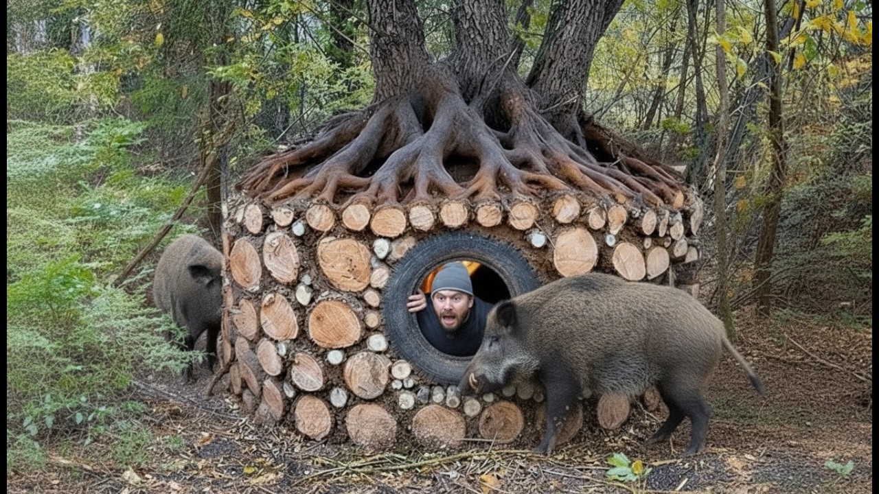 Building a Secret Survival Bunker in the Forest Bushcraft Skills