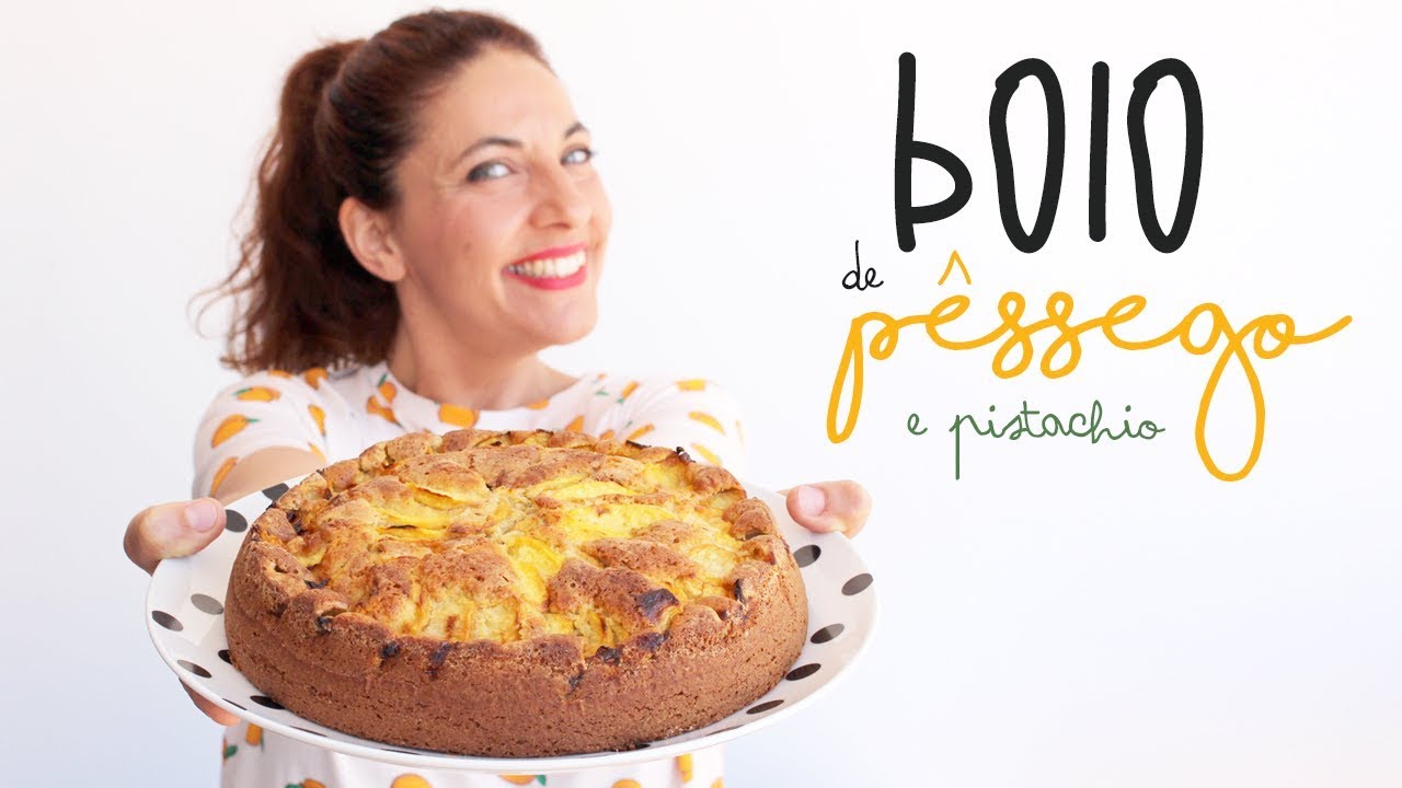 Bolo de Pêssego e Pistachio
