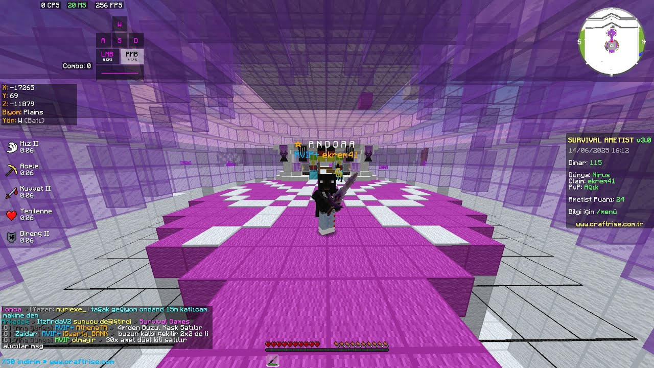 Survival Ametist PvP / Kral Zehir/Düello/Açık Alan/Hile Bayıltmaca