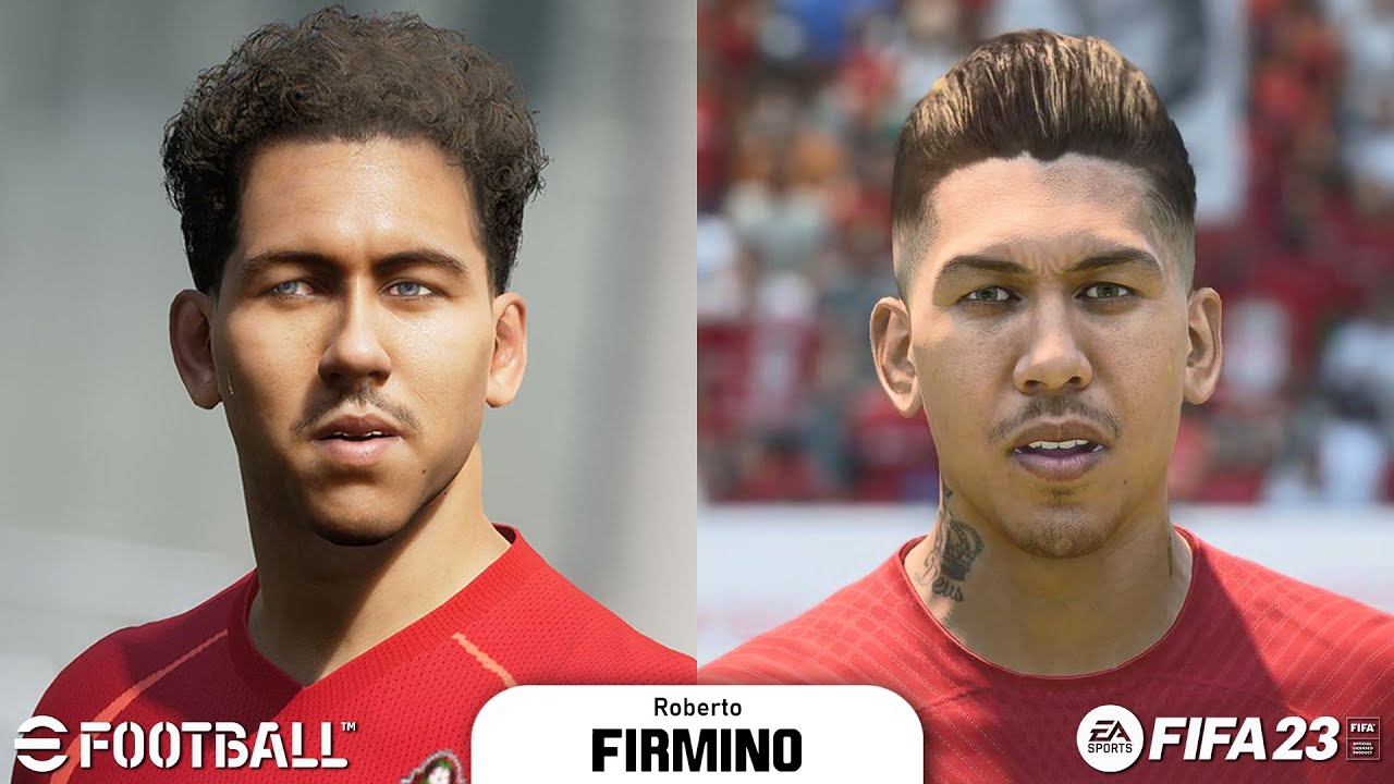 eFootball 2023 vs FIFA 23 - Liverpool FC Player Faces Comparison