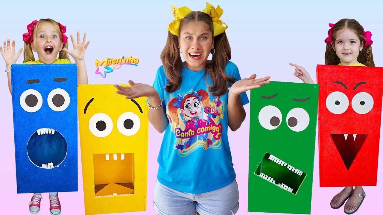 MILENINHA e Os MONSTRINHOS 2 e as FORMAS GEOMÉTRICAS | Crianças descobrem onde é a Casa da Mileninha