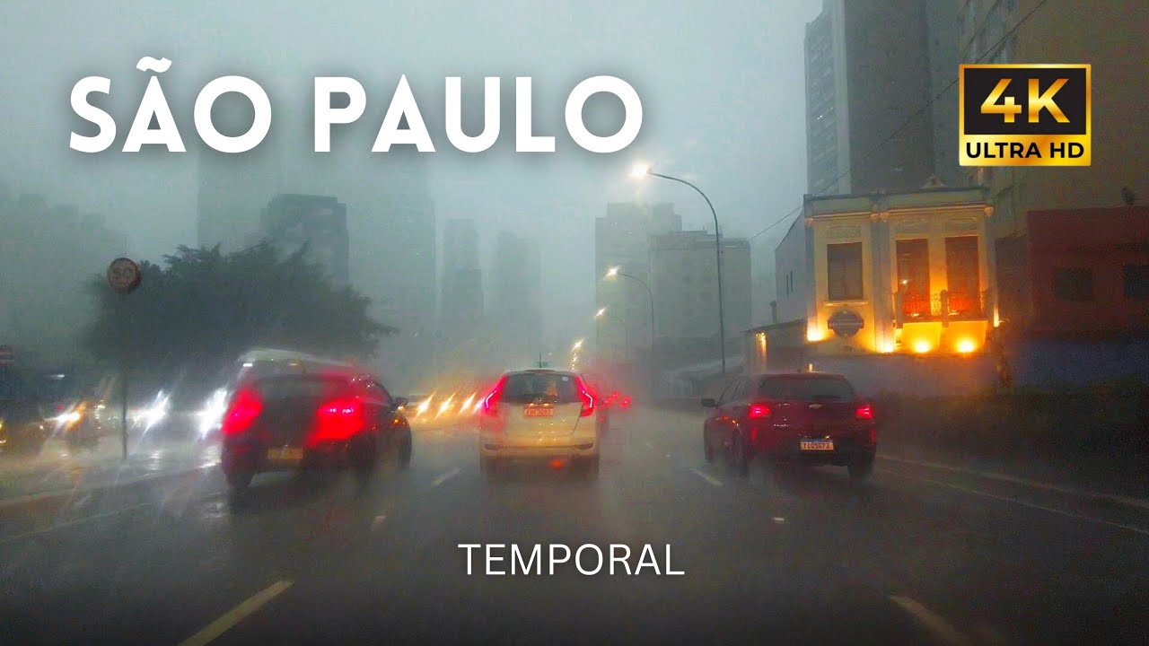 🇧🇷 Dirigindo em pleno TEMPORAL | São Paulo 4K