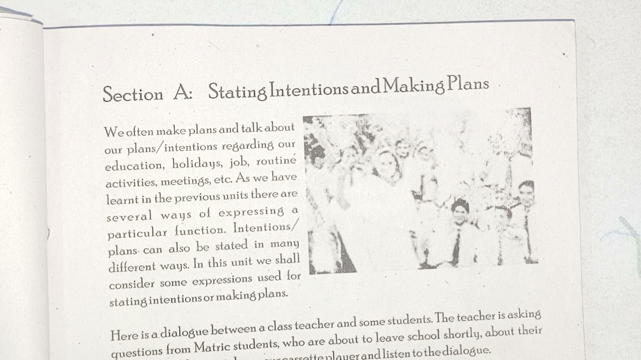 AIOU Code 387: Unit 2 : Section 'A': Stating Intentions and Msking Plans