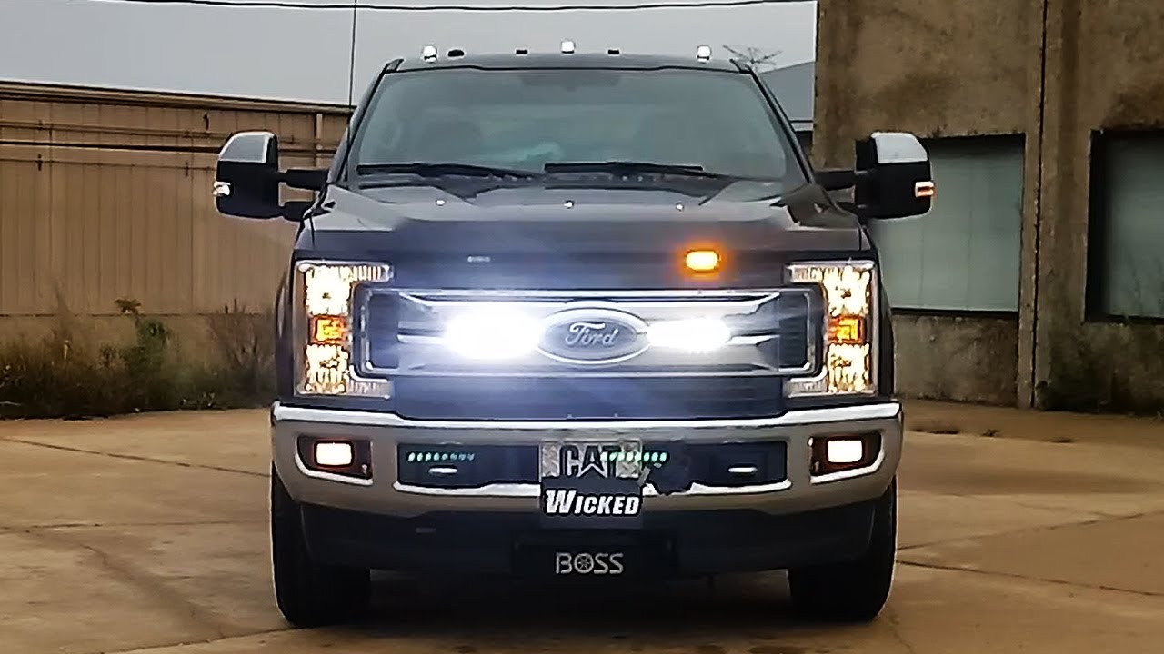 Ford F-350 XLT Model Plow Truck Warning Lights - Custom Wicked Warnings LED Warning Lights Package