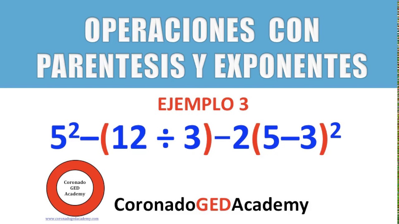 Orden de operaciones con paréntesis y exponentes