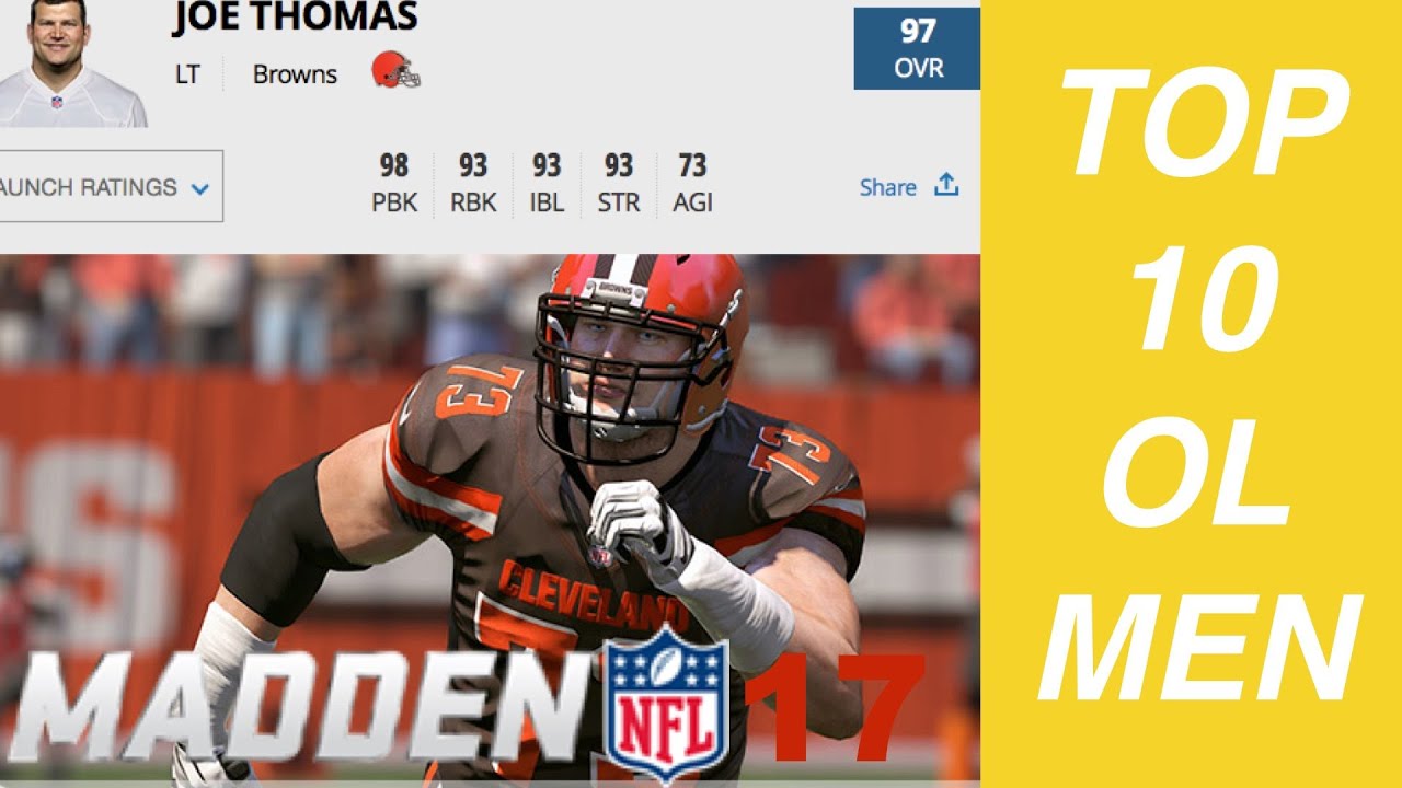 TOP 10 OL PLAYER RATINGS IN MADDEN NFL 17