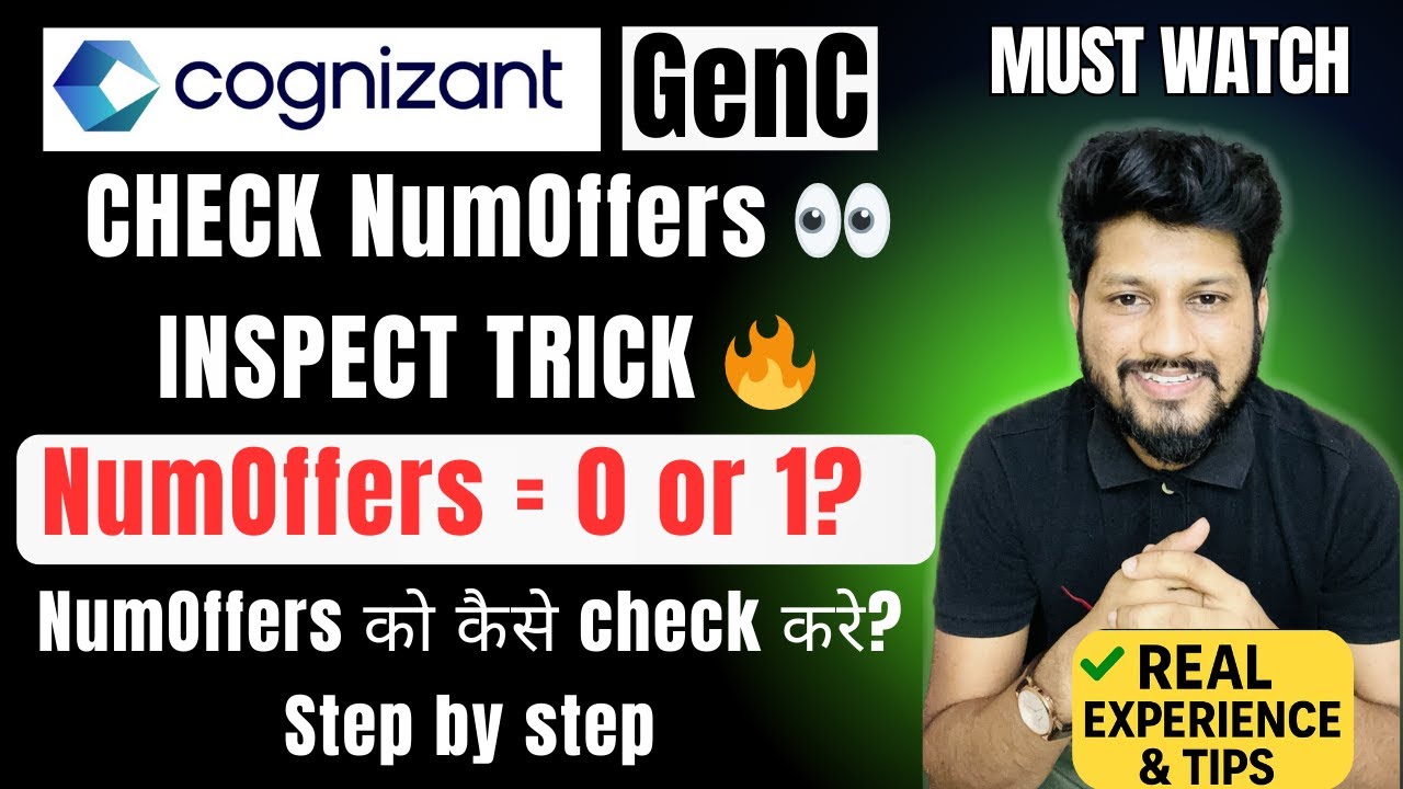 How to Check NumOffers Using Inspect Element 🔥 | Cognizant GenC Trick | Step-by-Step