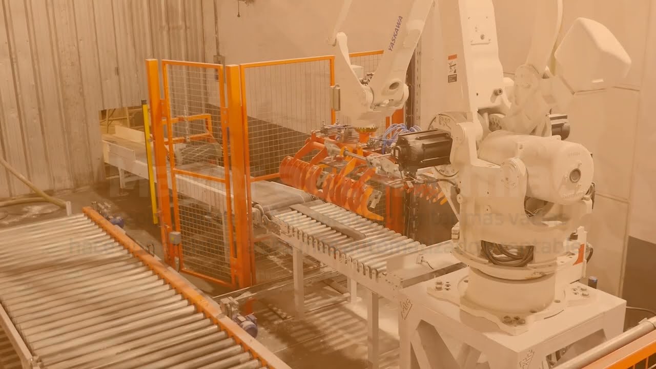 Celda de Paletizado Automático para Bolsas con Robot y Gripper Garra Doble: 600 bolsas/hora