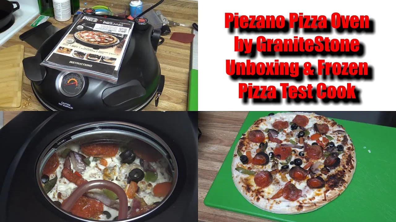 (594) Granitestone Piezano Pizza Cooker Unboxing & Test Cooking a Frozen Pizza