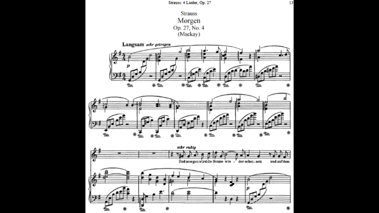 Strauss' Morgen Op.27 No.4 - Piano Accompaniment Only