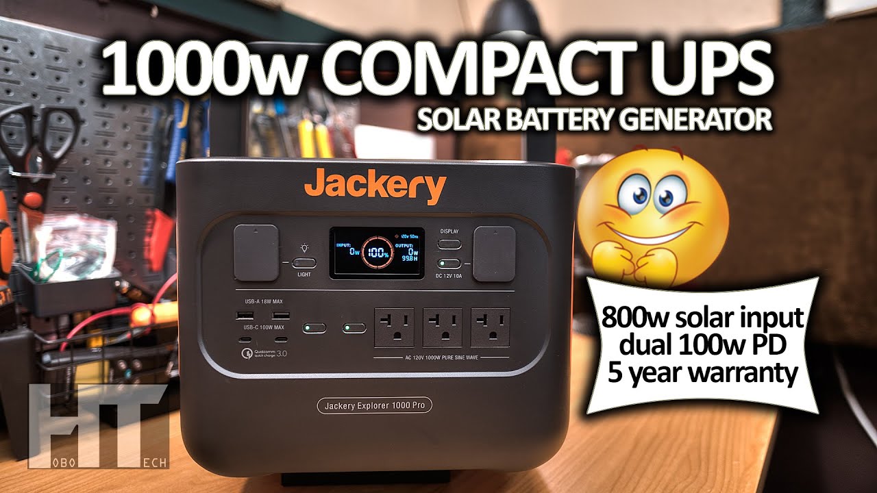 JACKERY 1000 PRO 1000w UPS Solar Generator Battery Power Station Review