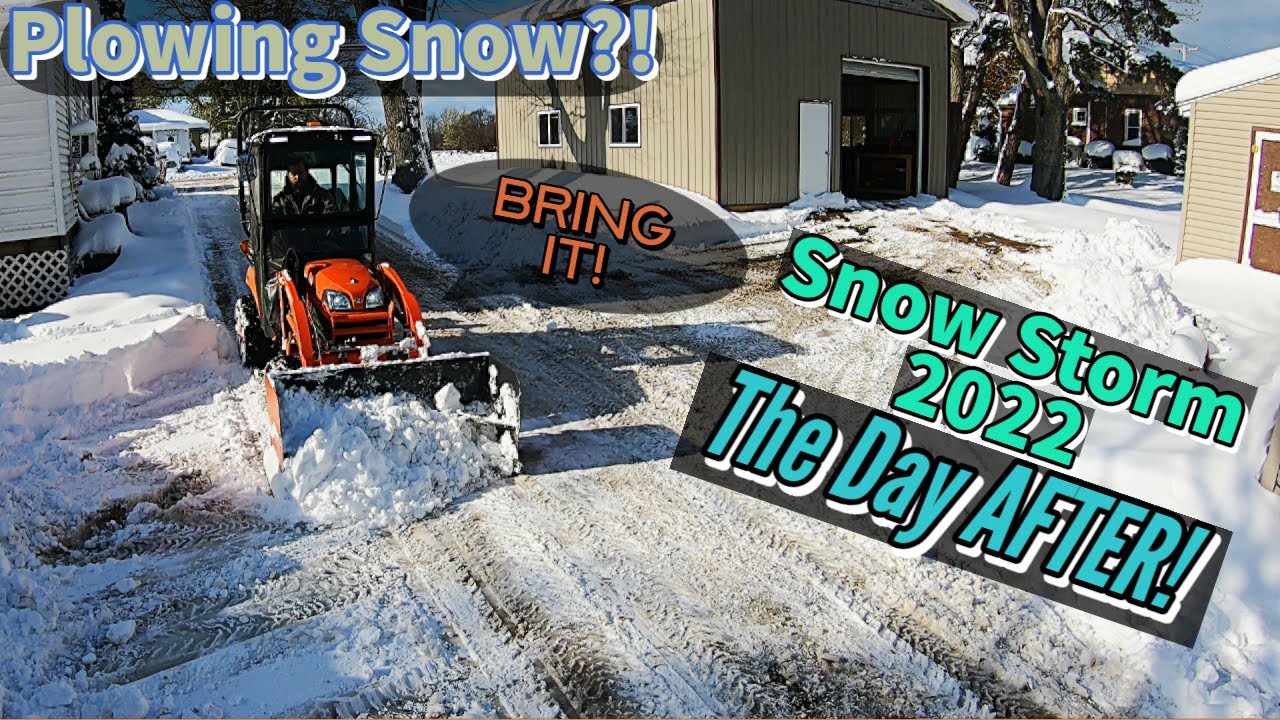 Kubota Tractor- Plowing Snow (The Day AFTER The Blizzard!)