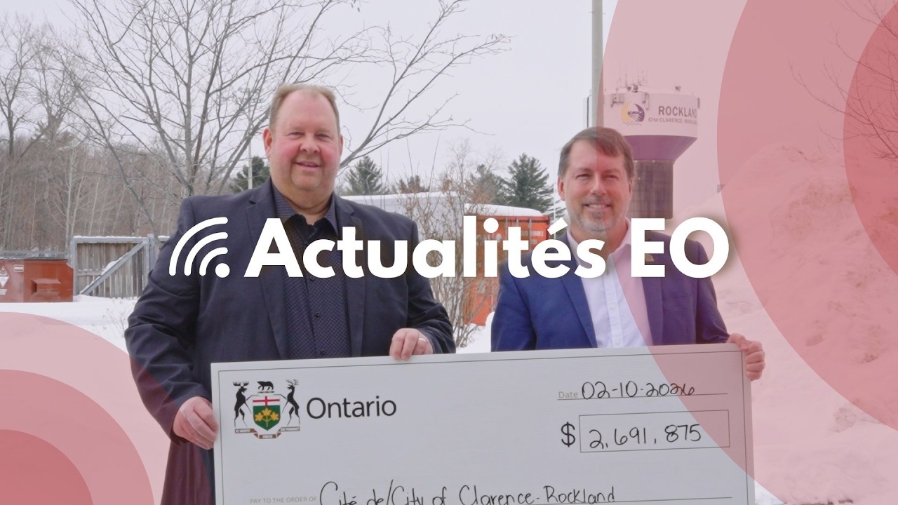 L’Ontario investit dans des infrastructures essentielles d’eau dans la Cité de Clarence-Rockland