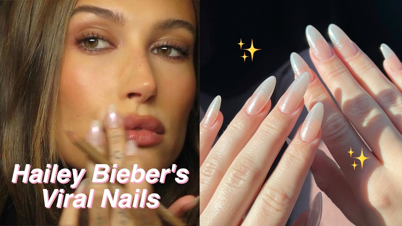 HOW TO DO HAILEY BIEBER&rsquo;S VIRAL &ldquo;GLAZED DONUT&rdquo; NAILS *EASY*