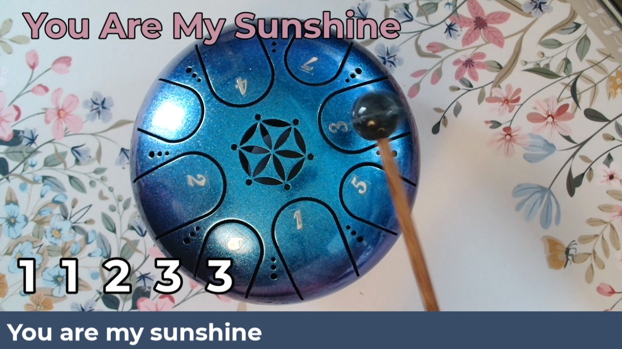 You Are My Sunshine ☀️ Tongue Drum Play Along | Easy Steel Drum Tutorials for Beginners | 8 Notes