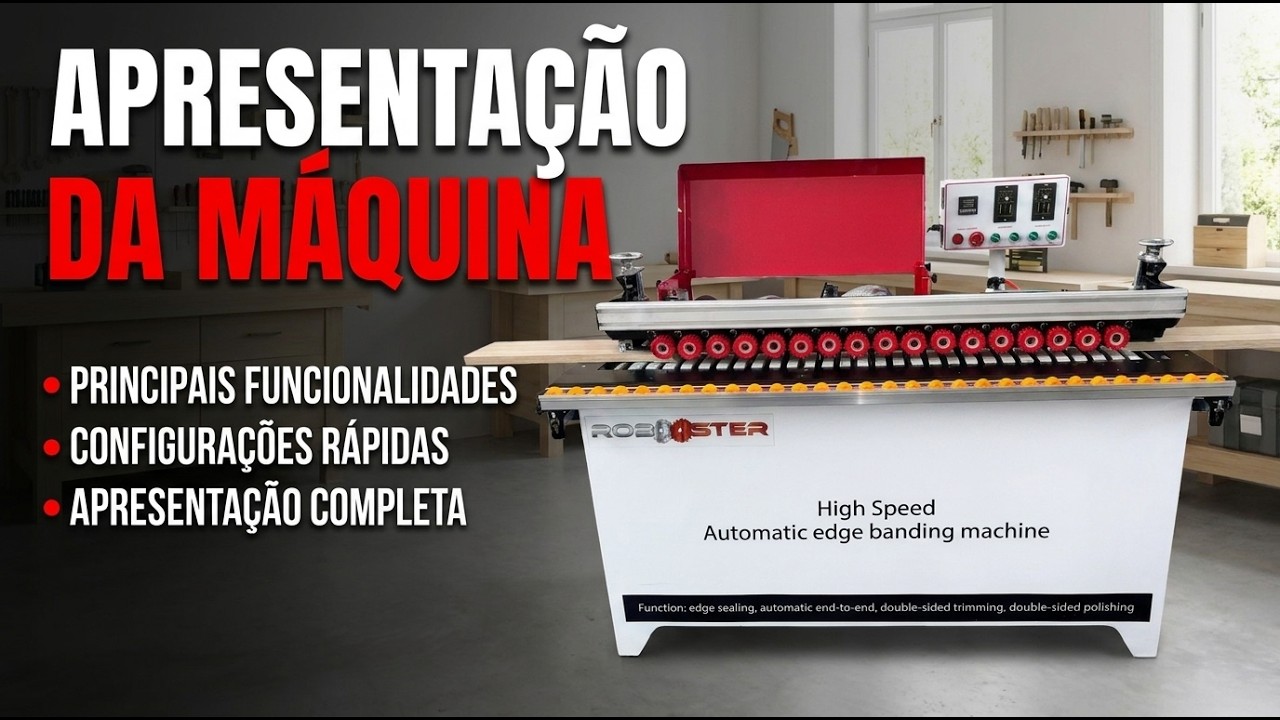 Coladeira de Borda Profissional Automática com 4 funções, Cola, Refila, Destopa e faz o Polimento
