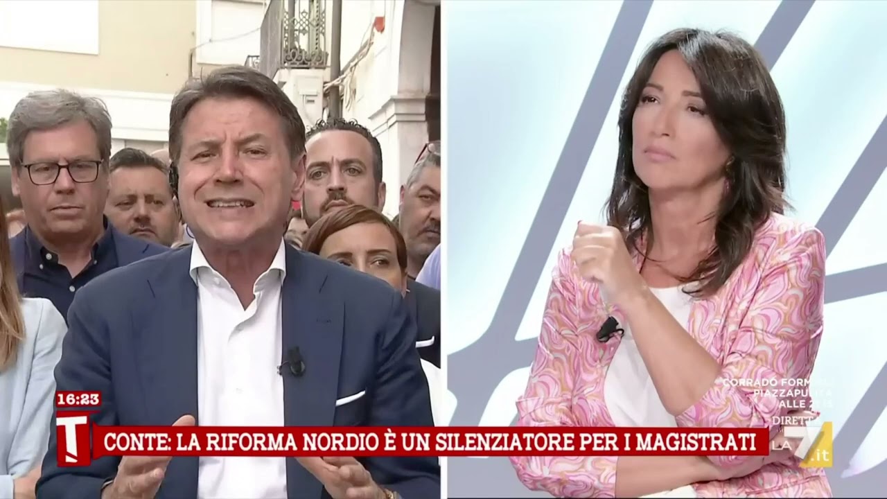 Giuseppe Conte in collegamento con Tagadà | 3/6/2024