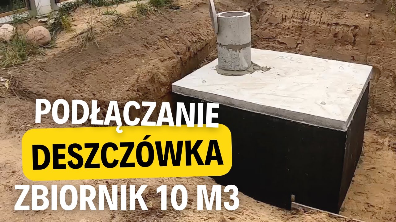 113. Montaż zbiornika na deszczówkę. Podłączanie betonowego zbiornika do instalacji deszczowej