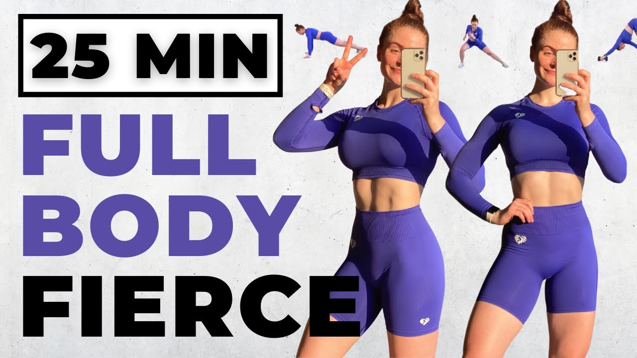25 Min Fierce Full Body Workout WITH WEIGHTS (Beginner or Advanced Workout At Home)