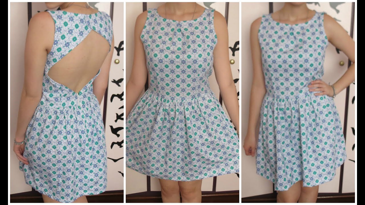 Como fazer vestido rodado com detalhe nas costas - DIY