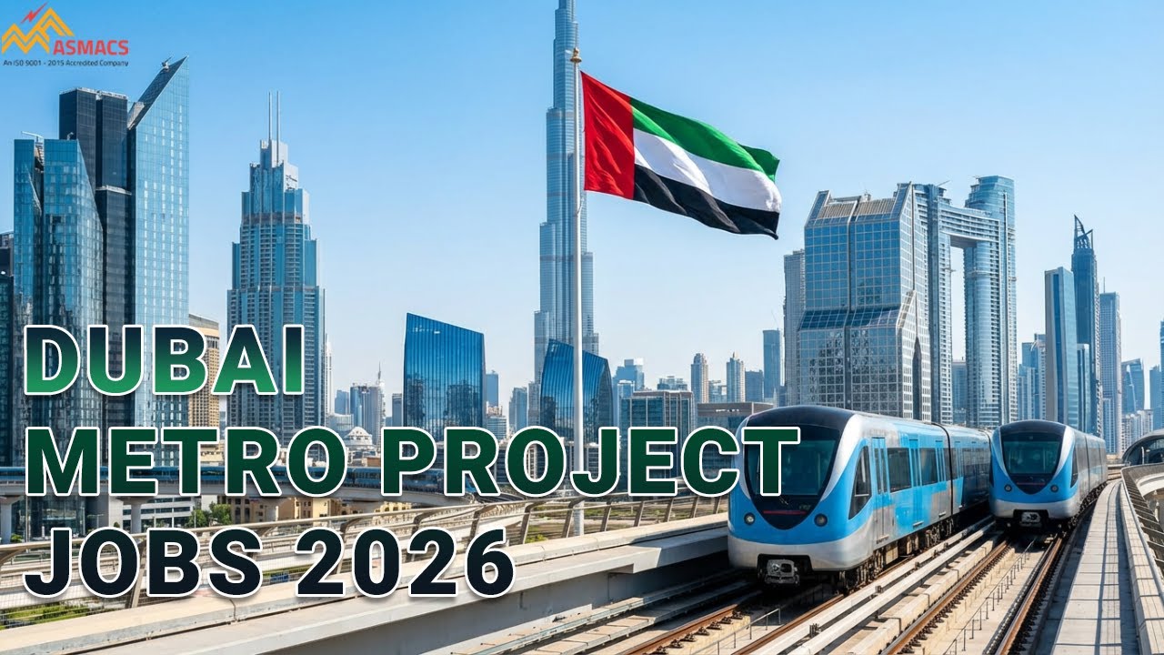 Dubai Metro Project Jobs 2026 | Large Hiring for Electrician, Plumber, Welder | ASMACS | UPDATED