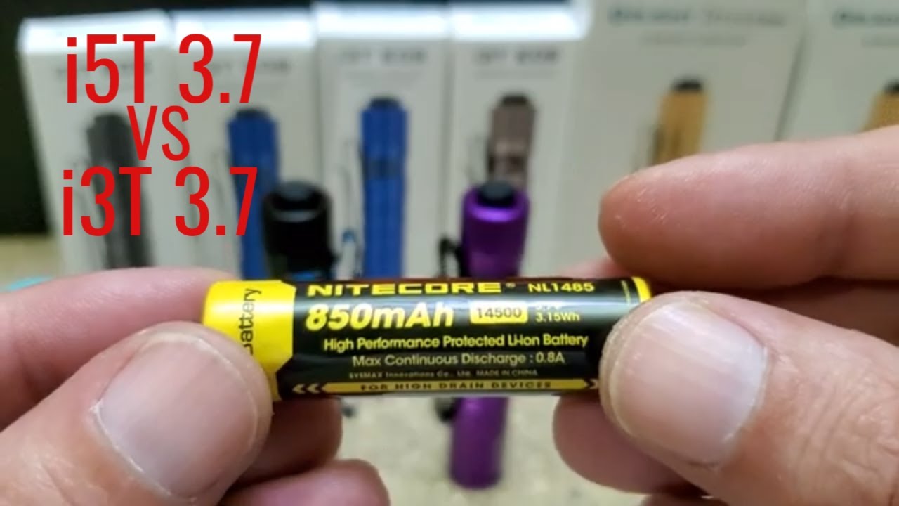 olight i5T EOS с литий-ионным аккумулятором 3,7 против i3T EOS с аккумулятором 3,7 10440