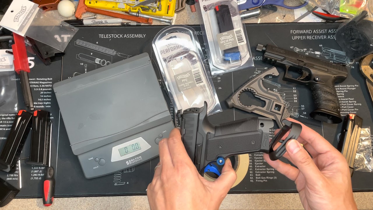 (Q5 Part 4) Walther Q5 sf Steel frame Q-SERIES Magwell Steel and BLUE Magazine
