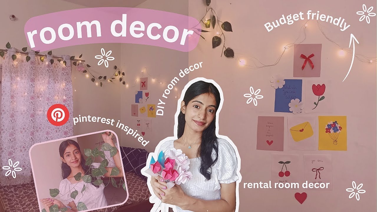 DIY pinterest room decor 🌷🎀 💌 | budget friendly room decor ideas | aesthetic vlog 
