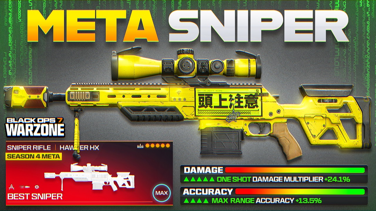 new BEST 1 SHOT SNIPER META LOADOUT in WARZONE BO7 RIGHT NOW! (Best Hawker HX Class Setup)