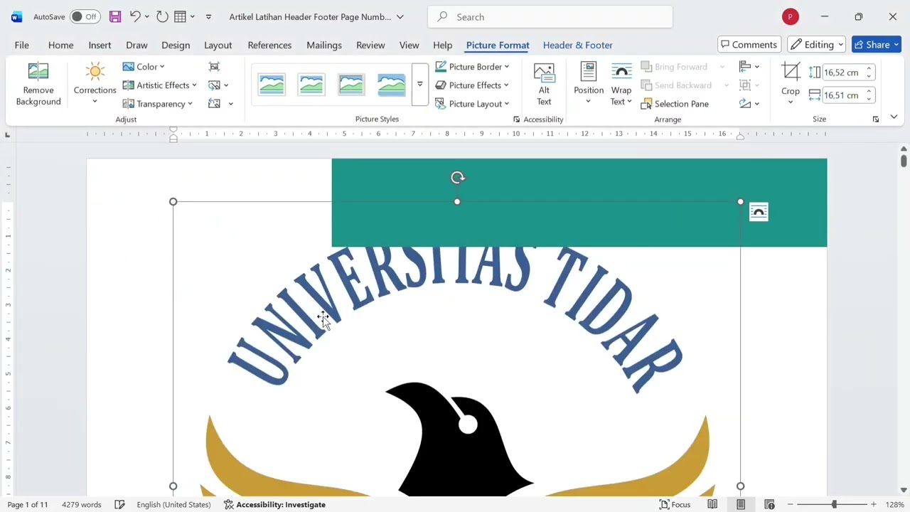Aplikasi Komputer Header, Footer, dan Page Number 