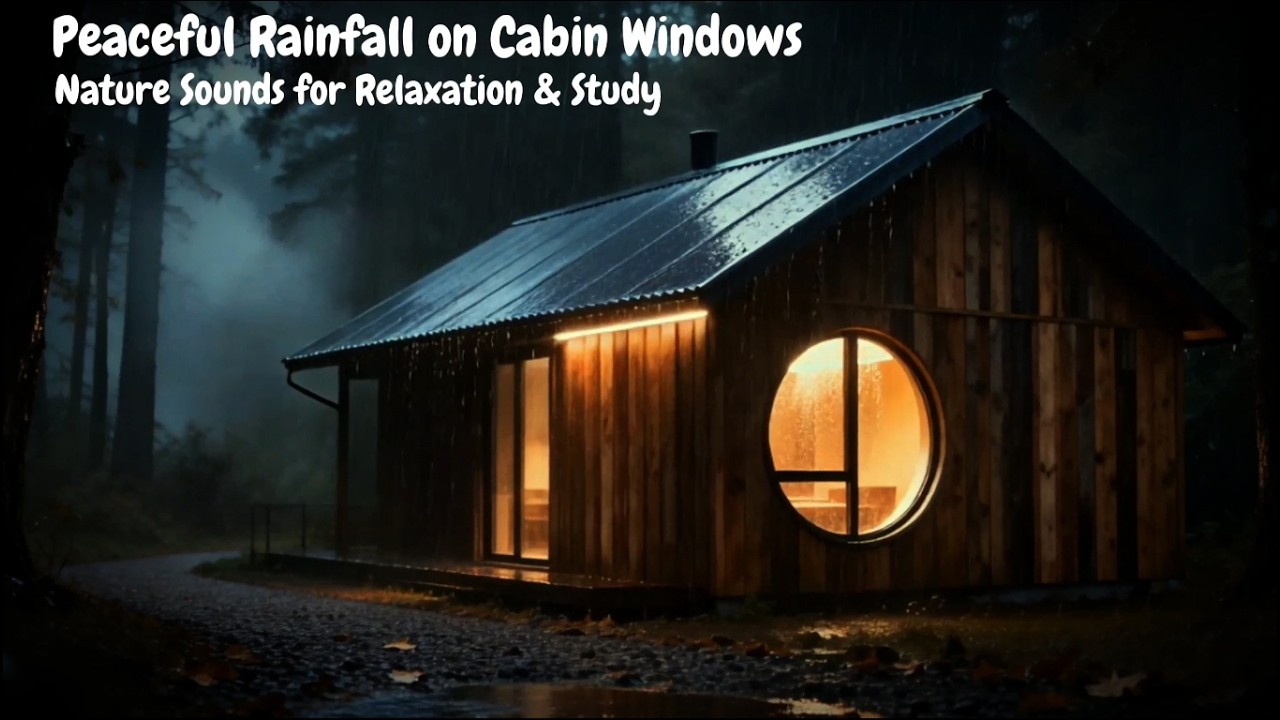 Peaceful Rainfall on Cabin Windows | Nature Sounds for Relaxation & Study