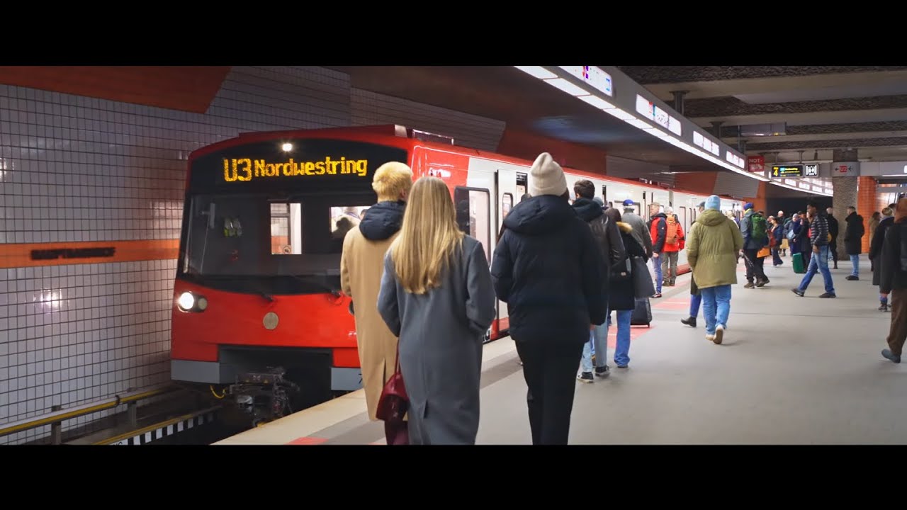Germany, Nürnberg, Metro night ride from Hauptbahnhof to Maxfeld