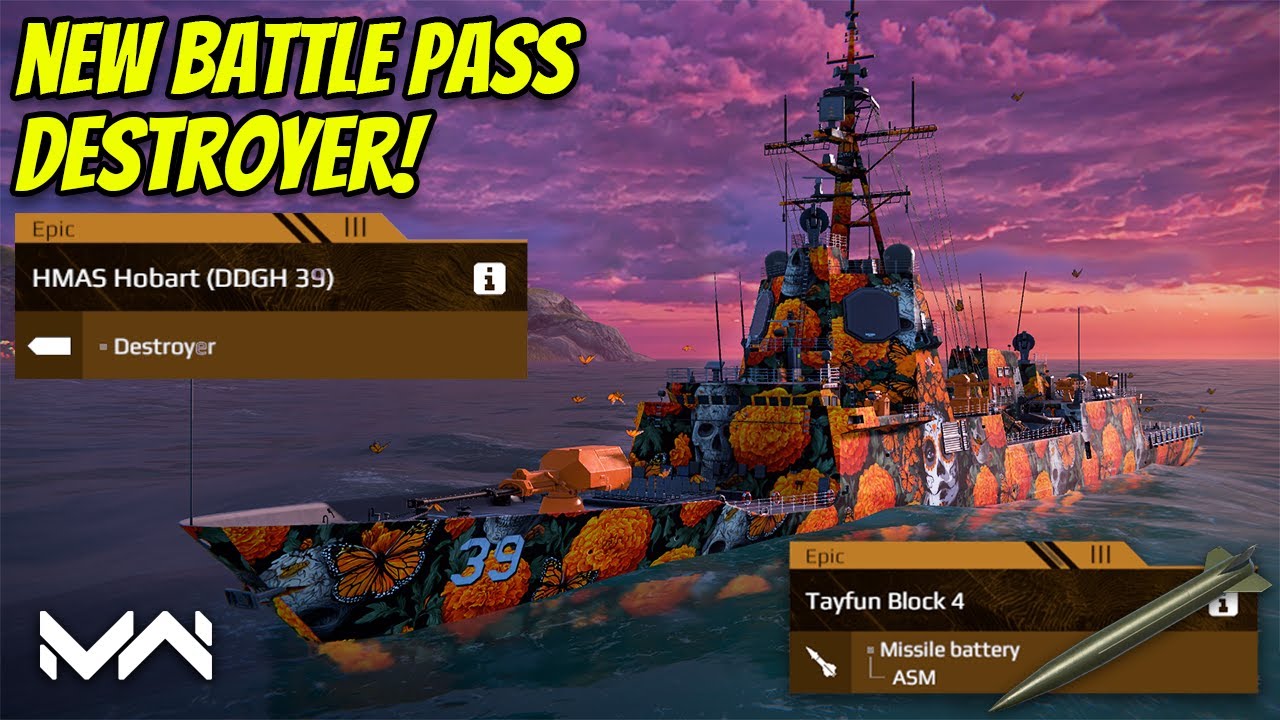 HMAS Hobart (DDGH 39) - New BattlePass Destroyer Gameplay! | Modern Warships