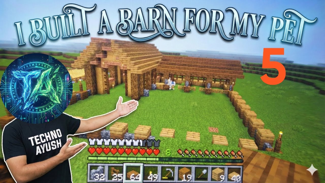 I MADE A BARN FOR MY PETS. MINECRAFT #GAMEPLAY 5.