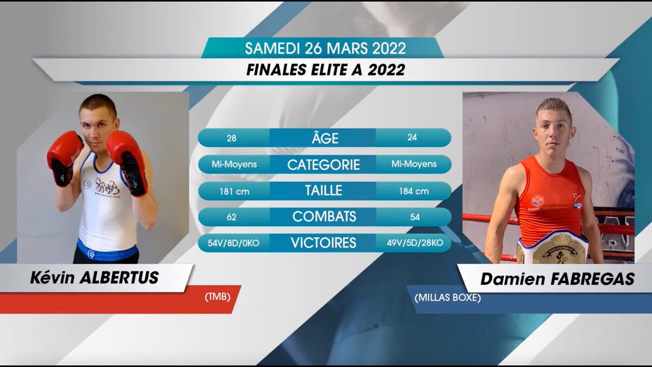 SAVATE BOXE FRANCAISE - Finale FRANCE Elite A 2022 -  M75 /  Kevin ALBERTUS Vs Damien FABREGAS