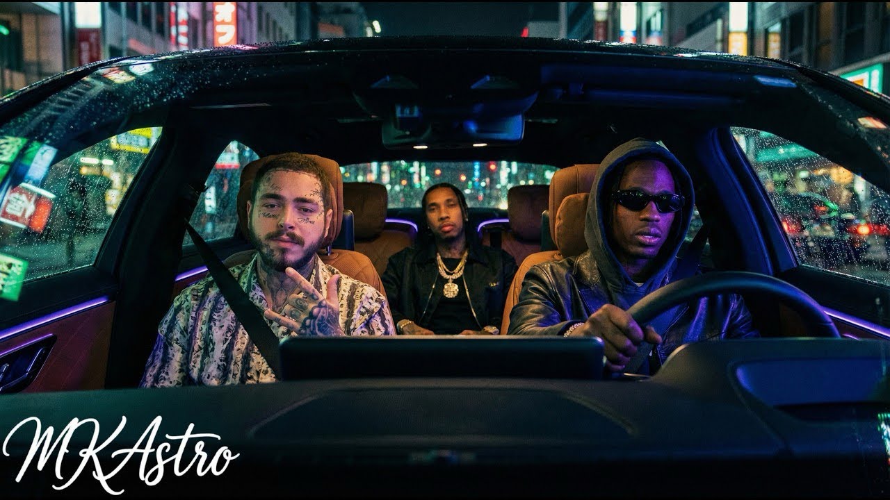 LOW SPEED – Post Malone ft. Travis Scott & Tyga | Lyrics Video 🌙🚗