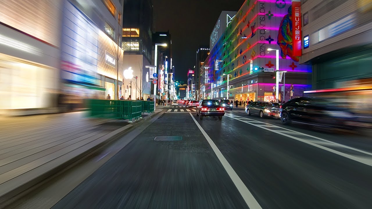 Night Cycling In Tokyo Ginza | Bike Ride POV 4K