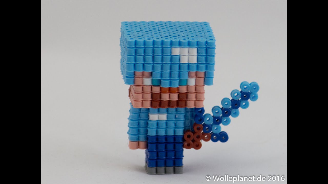 Perler Bead 3D Minecraft Steve mit Rüstung